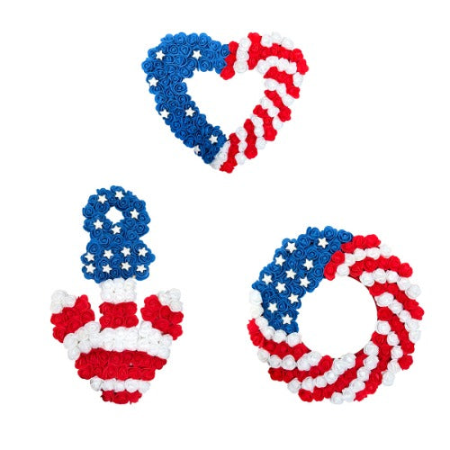 Wholesale American Independence Day Pu Rose Garland Door Hanging Decoration